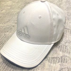 All white Adidas cap